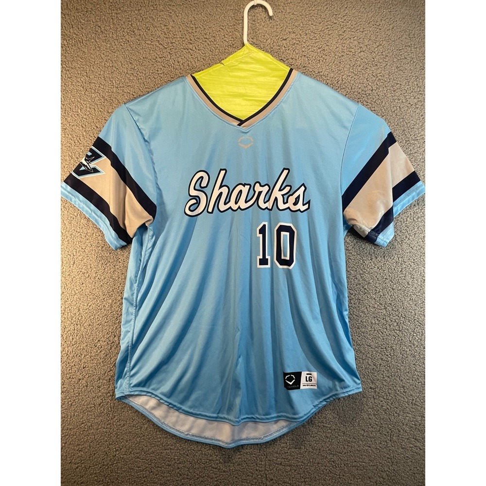 Evoshield ProFusion  Cal Ripkin Babe Ruth League SHARKS Thin LW Jersey L #10